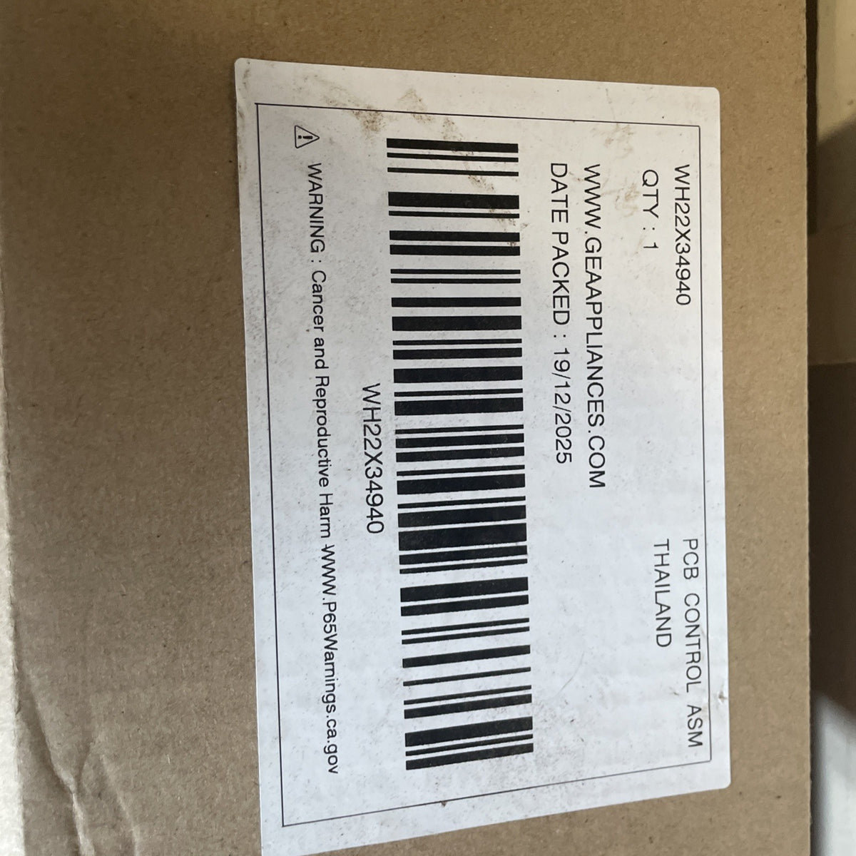 GE Washer Interface Control Board WH22X34940 BA22