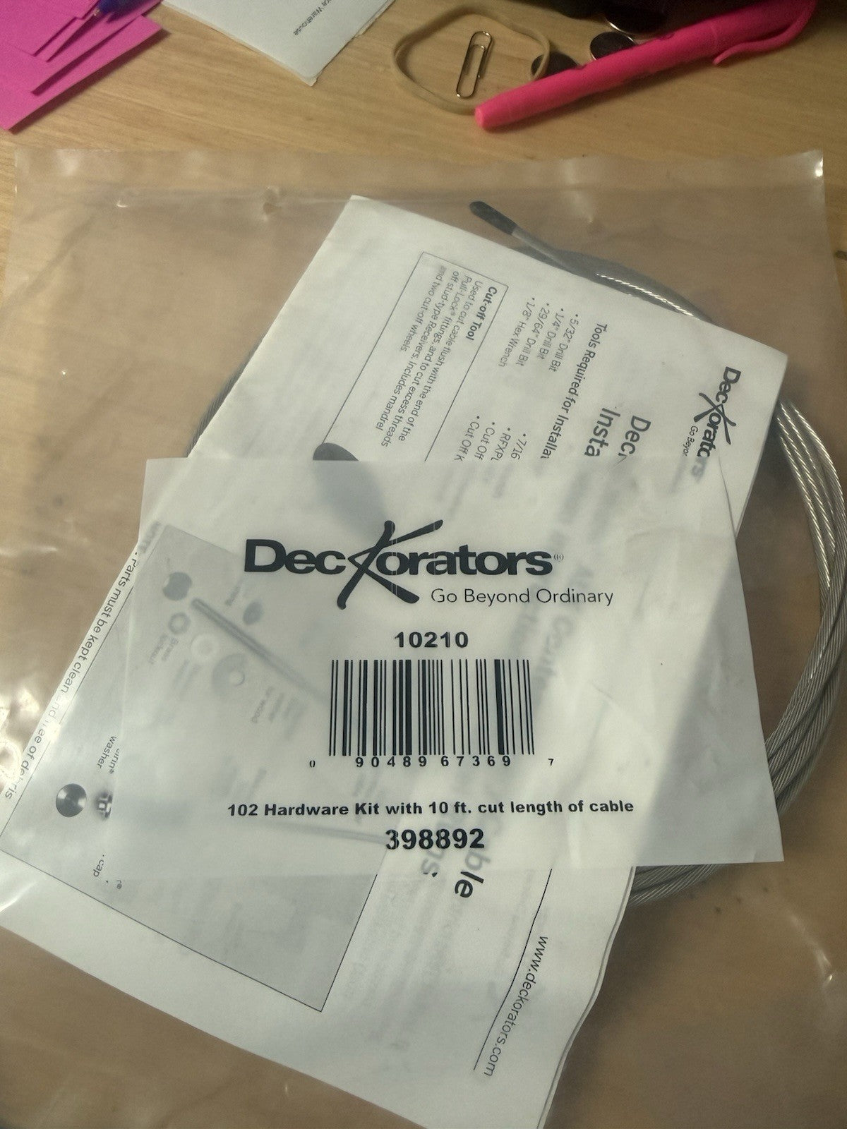 10210 Deckorator 10’ 102 Hardware Kit