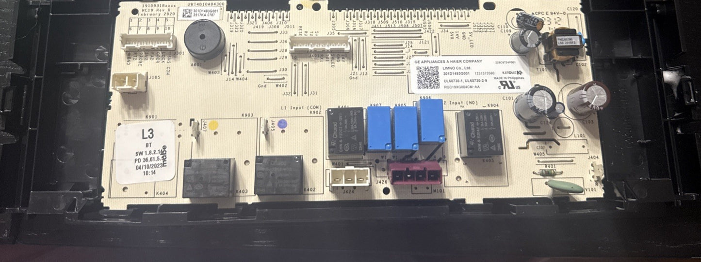 OEM GE Oven Control 301D1493G001 USED OBX12 (overlay Not Included) OBX12