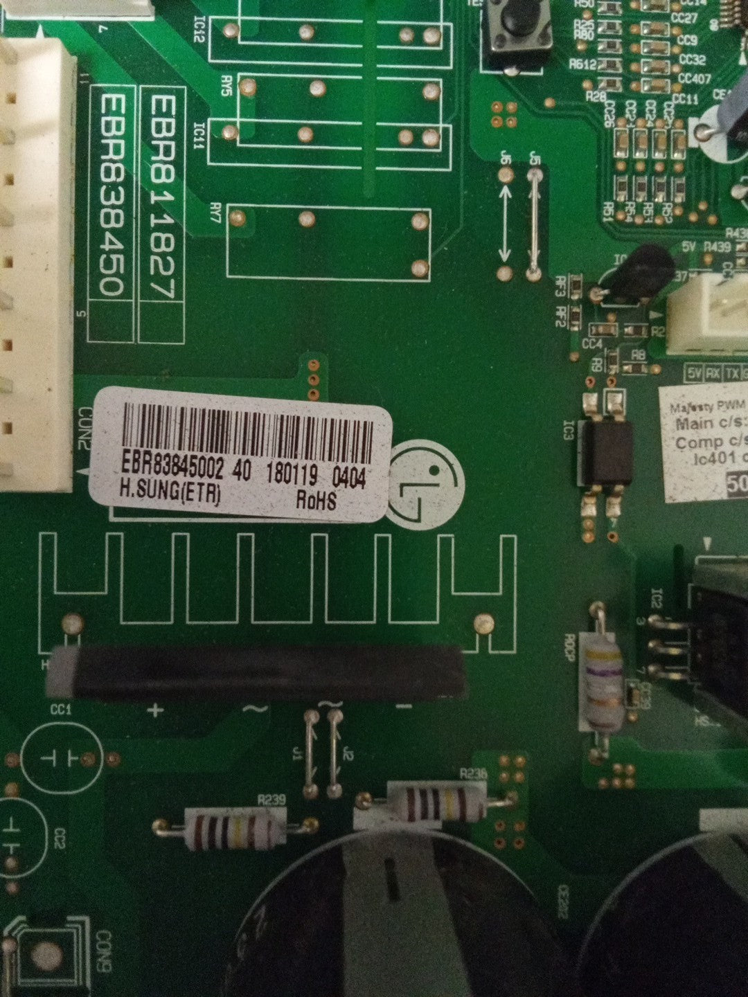 LG Refrigerator Control Board EBR83845002 AMK-637