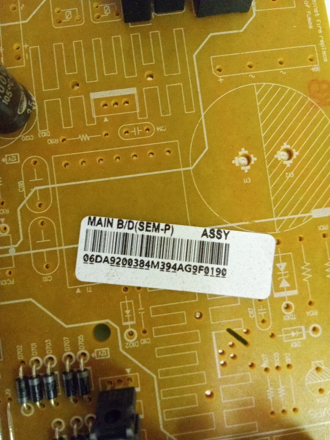 Samsung Refrigerator DA92-00384M Main Board AK-906