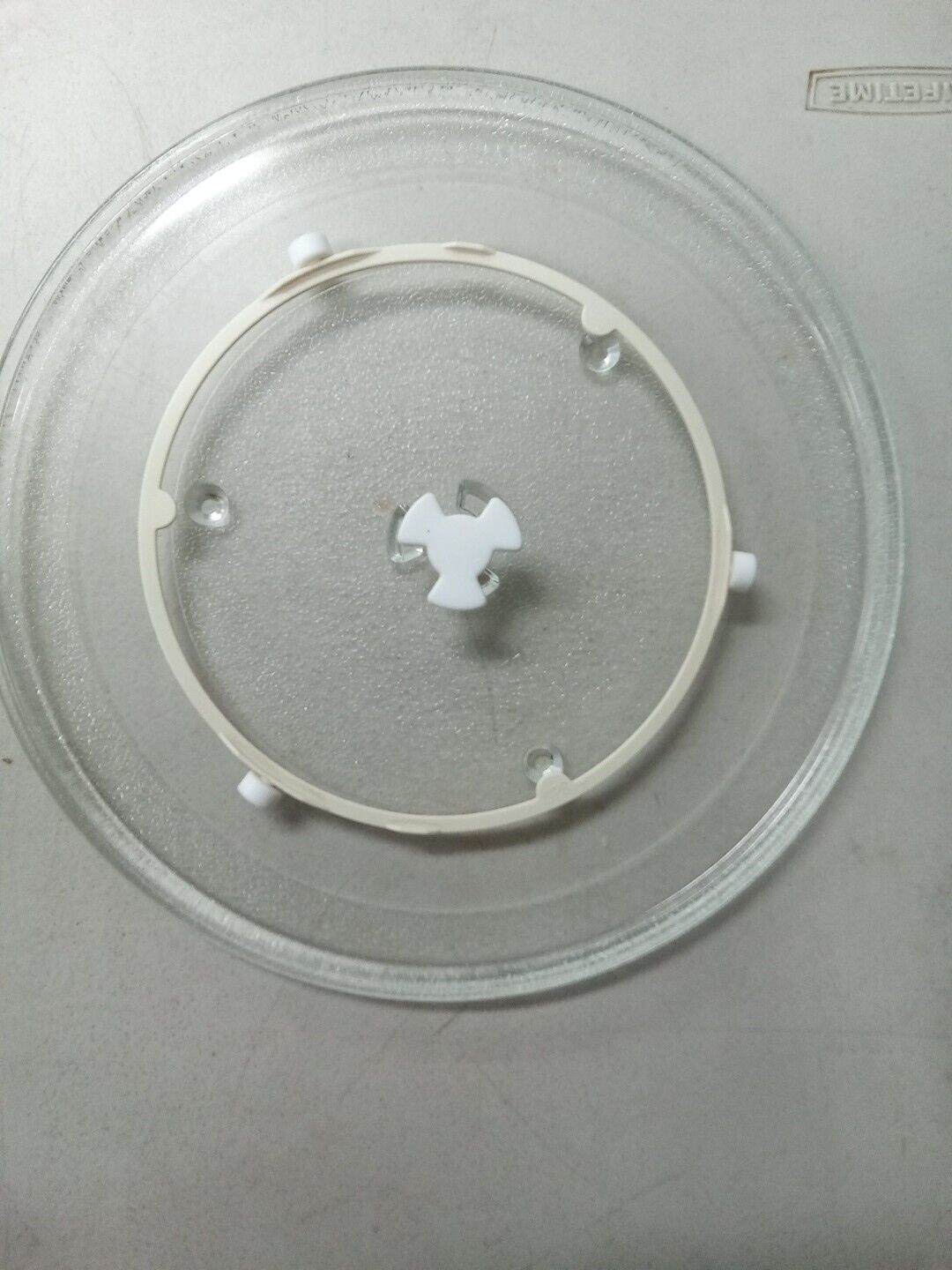 GE Microwave Glass Turntable+Support Ring & Shaft WB39X10032 WB06X10625 AK-286