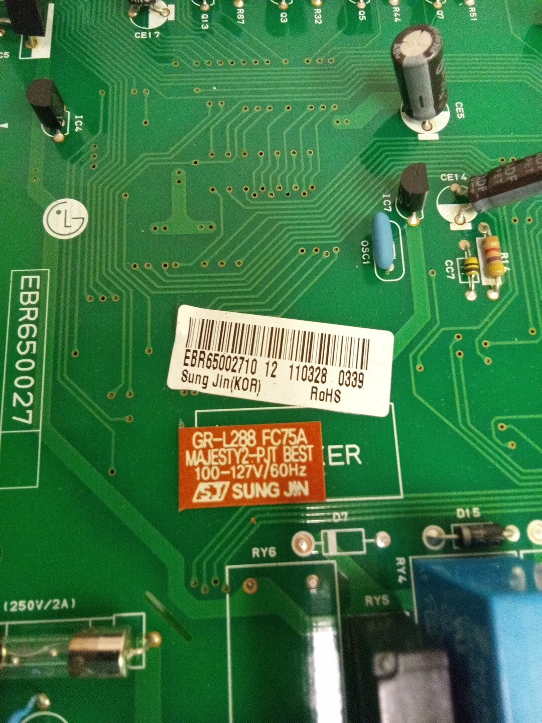 LG Refrigerator Control Board EBR65002710 AK-774