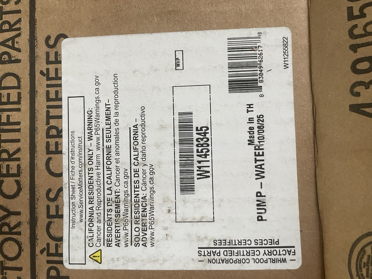 Whirlpool Drain Pump Part Numper W11458345 BA91