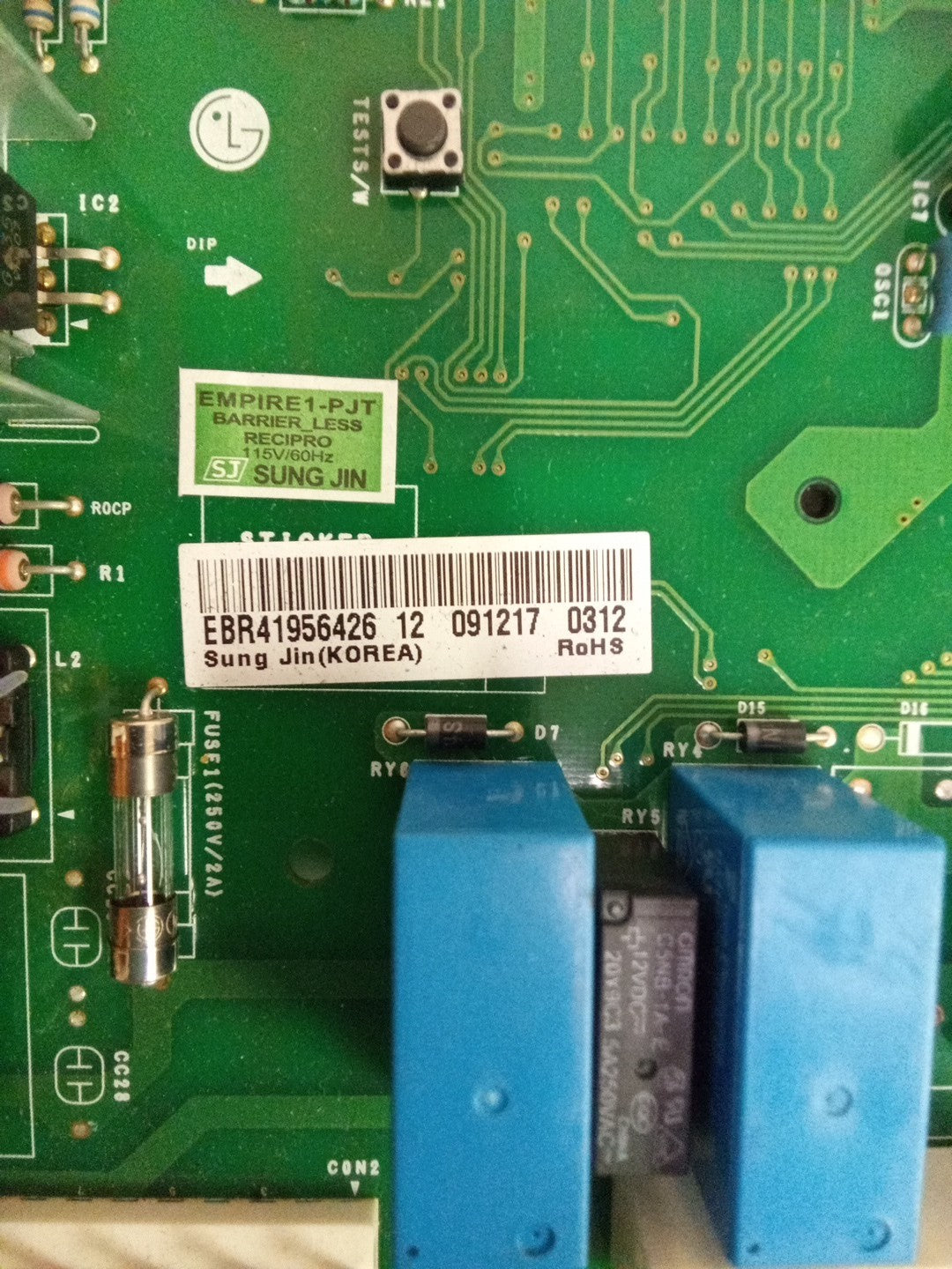 LG Refrigerator Control Board EBR41956426 AMK-763