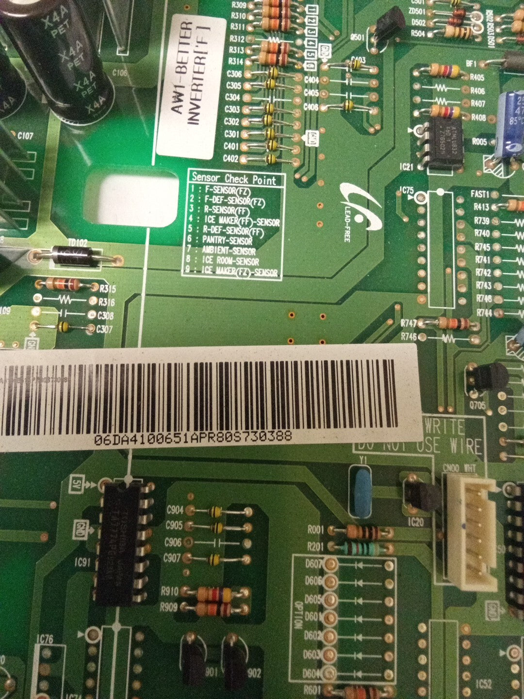 Samsung Refrigerator DA41-00651A Main Board AMK-178