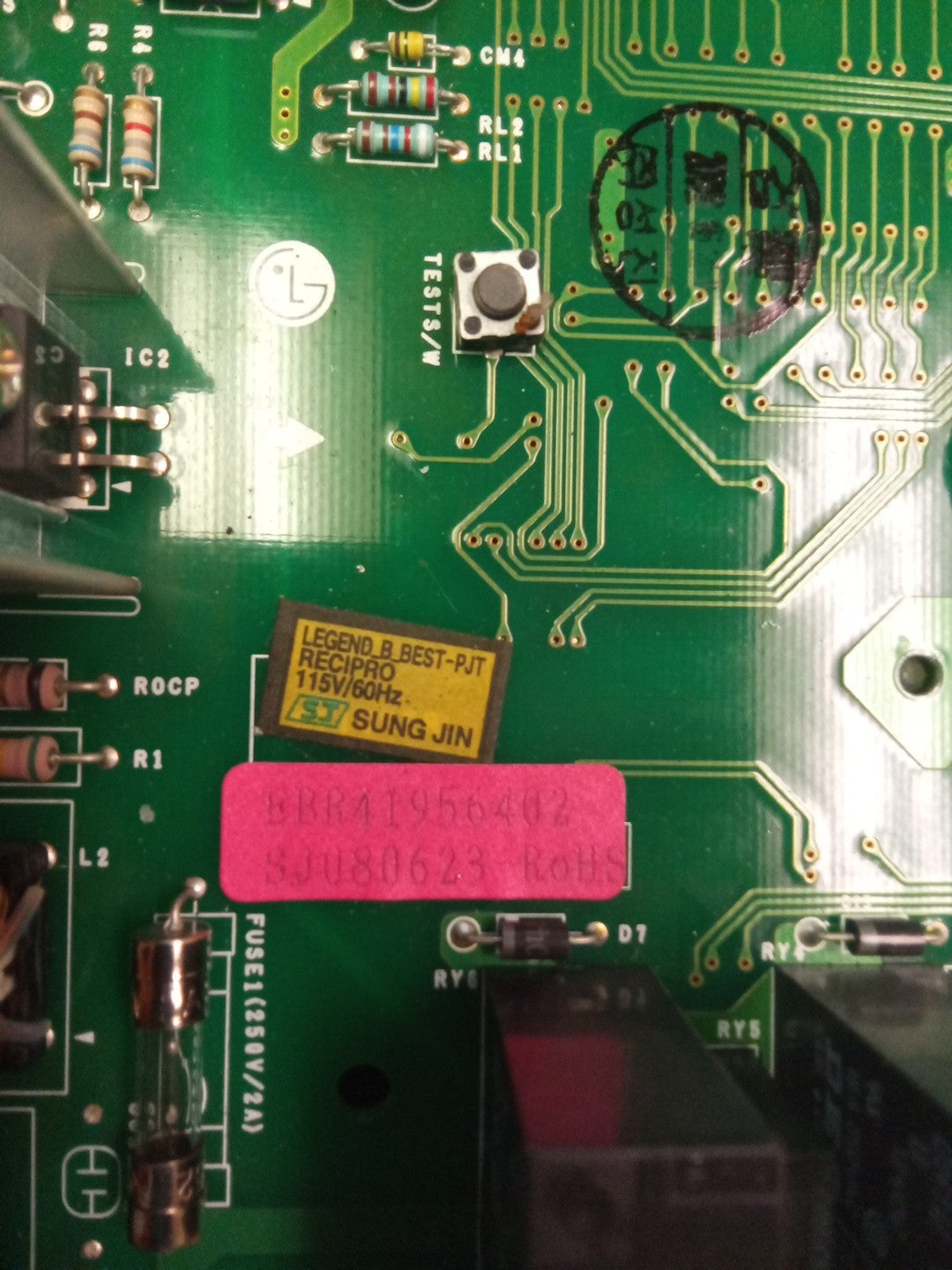 LG Refrigerator Control Board EBR41956402 AMK-343