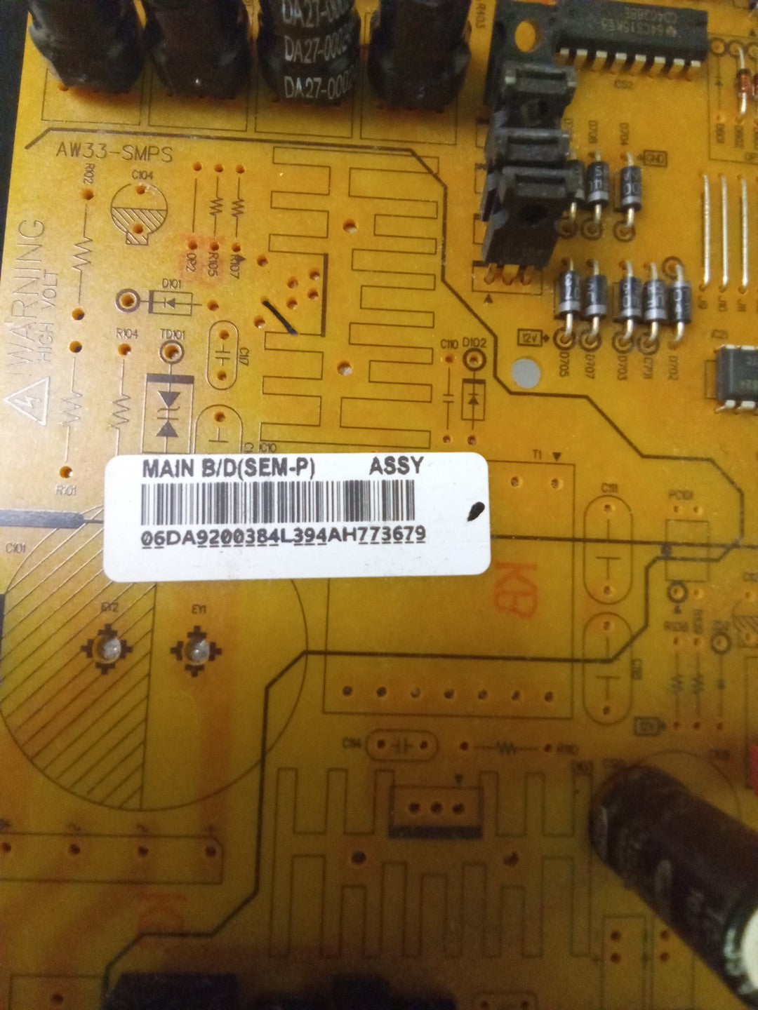 Samsung Refrigerator Main Control Board PCB DA92-00384L AMK-473