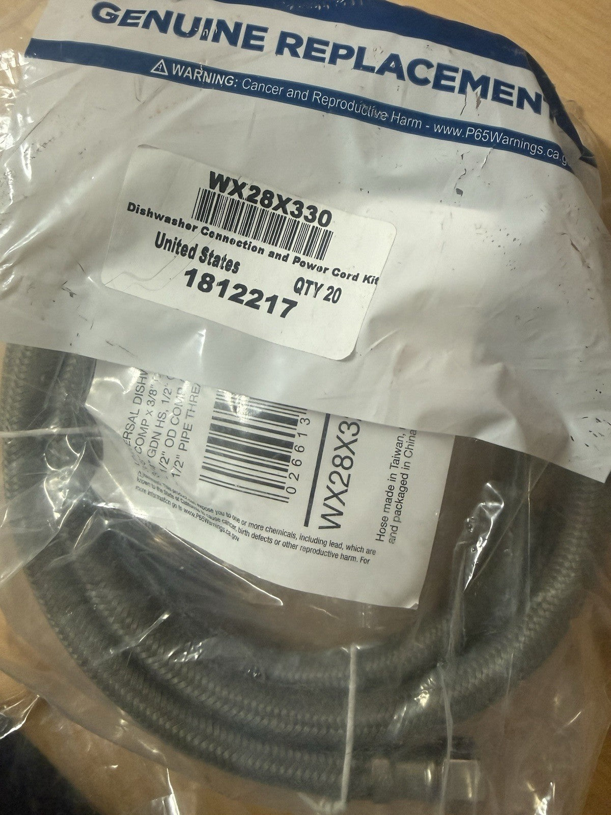 GE WX28X330 DISHWASHER CONNECTION AND POWER CORD KIT BRAND NEW