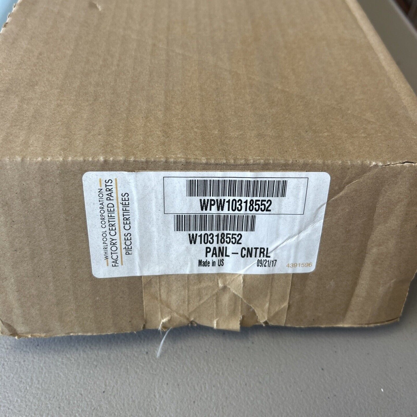 Whirlpool W10318552 Range Control Panel Trim White New In Box Ov36