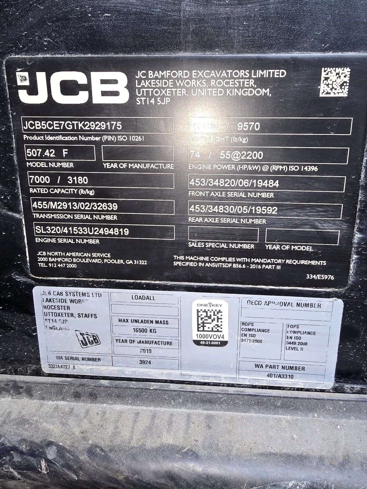 2019 Jcb 507 Telehandled 1077 HOURS USED