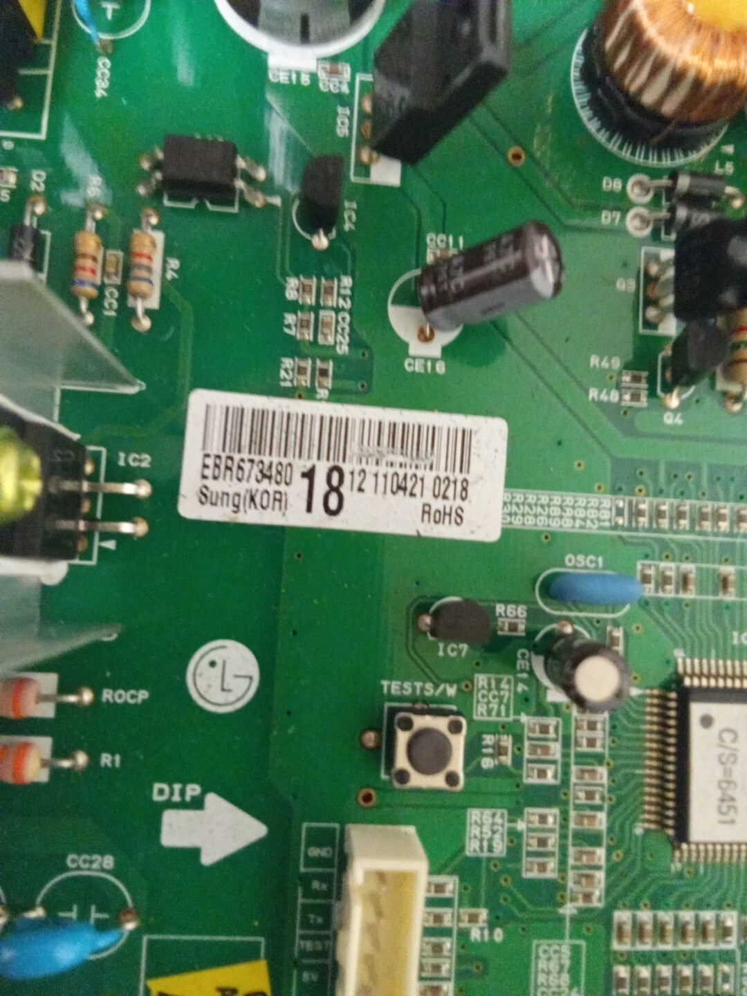 LG Refrigerator Control Board EBR67348018 AMK-83