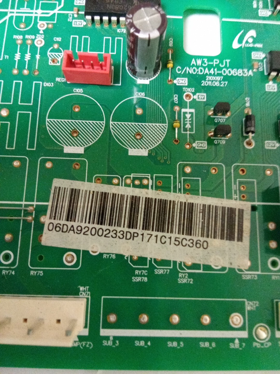 Samsung Fridge Control Board DA92-00233D AMK-116