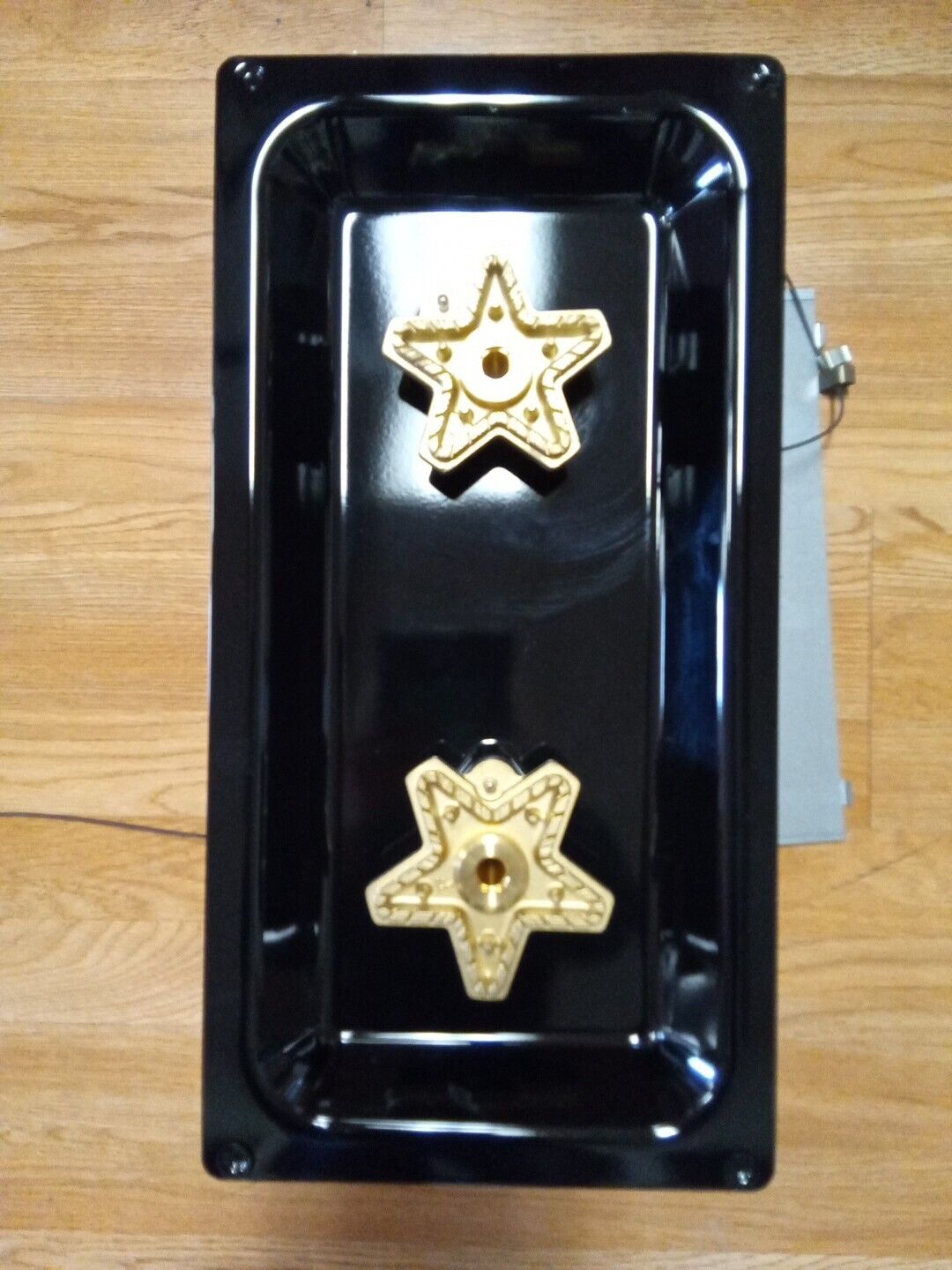Thermador PRG486WDH Black 2 Burner Drip Tray Panel Gold Burners Cooktop Base AP2