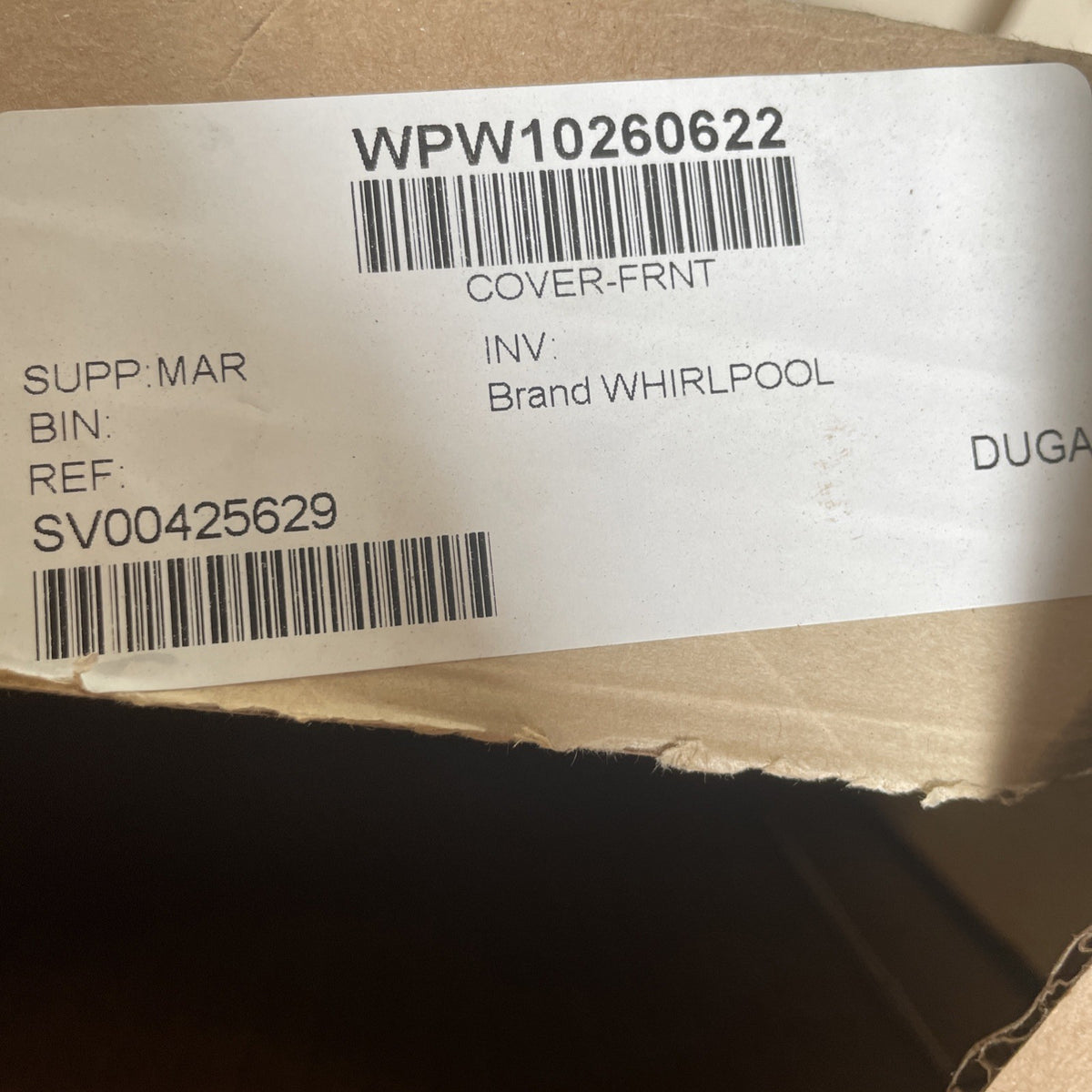 Genuine Whirlpool Dispenser Cover with Working Ice & Water Pads WPW10260622 BA27