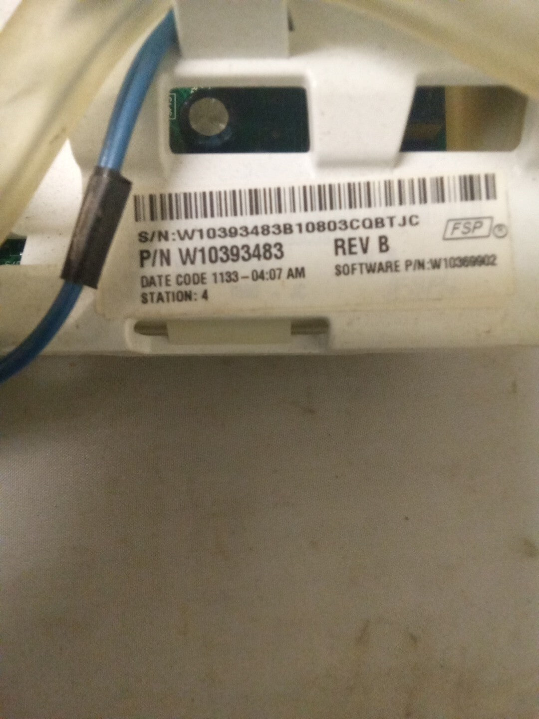 Whirlpool Washer Control Board W10393483 AK-538