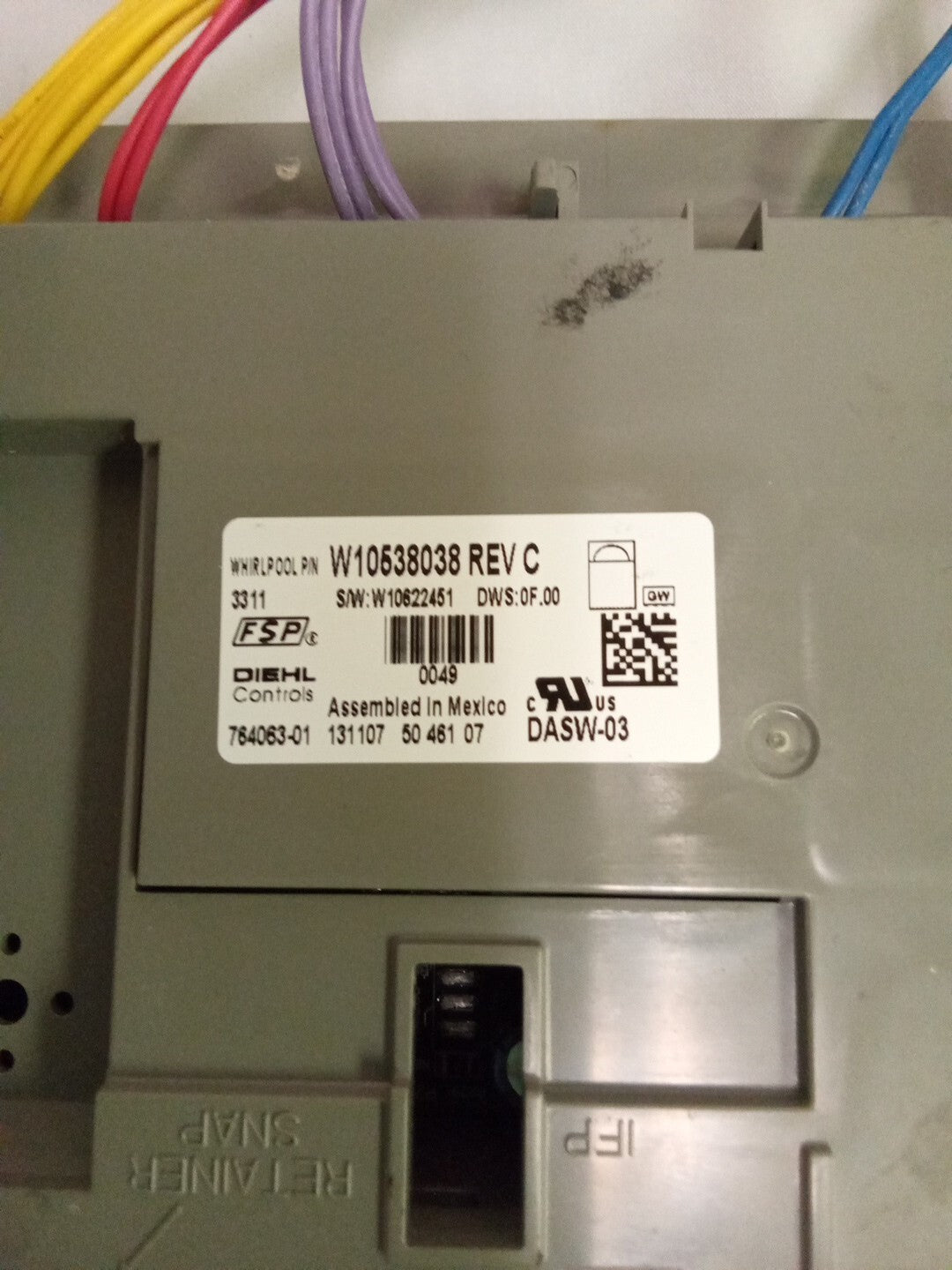 KitchenAid Dishwasher Control Board W10538038 AK-593