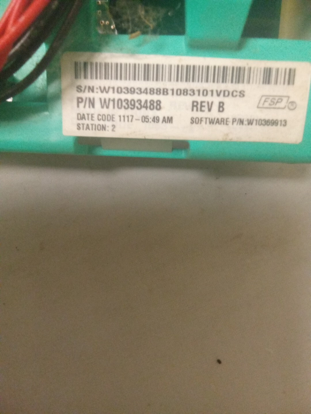 Whirlpool Washer Control Board W10393488 AK-533