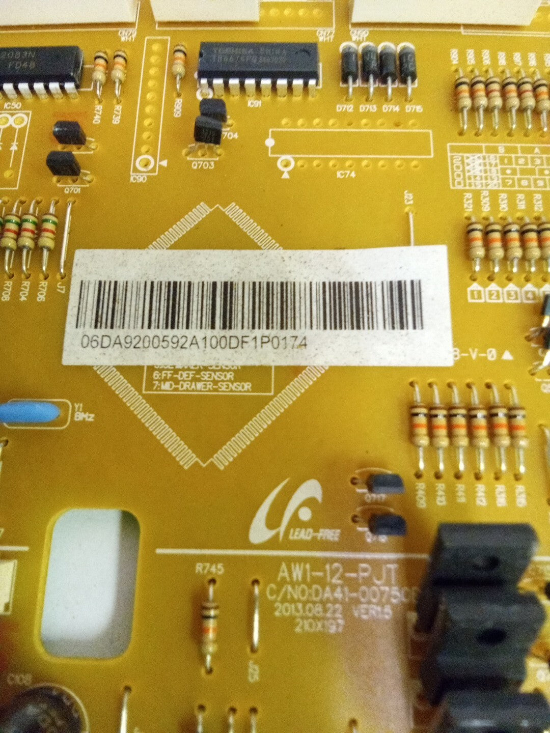Samsung Refrigerator Control Board DA92-00592A. AK-915