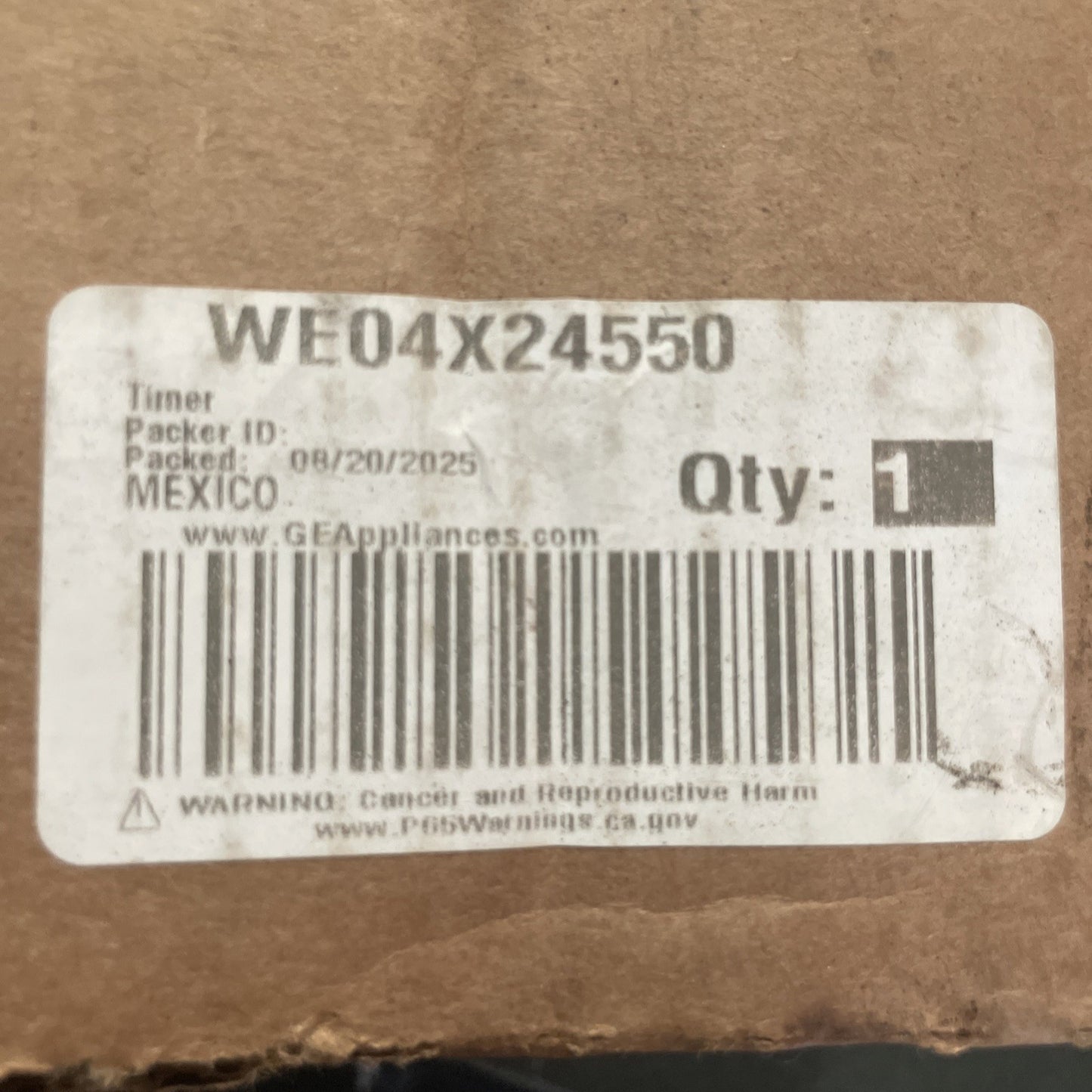 WE04X24550 GE Dryer Timer BA25