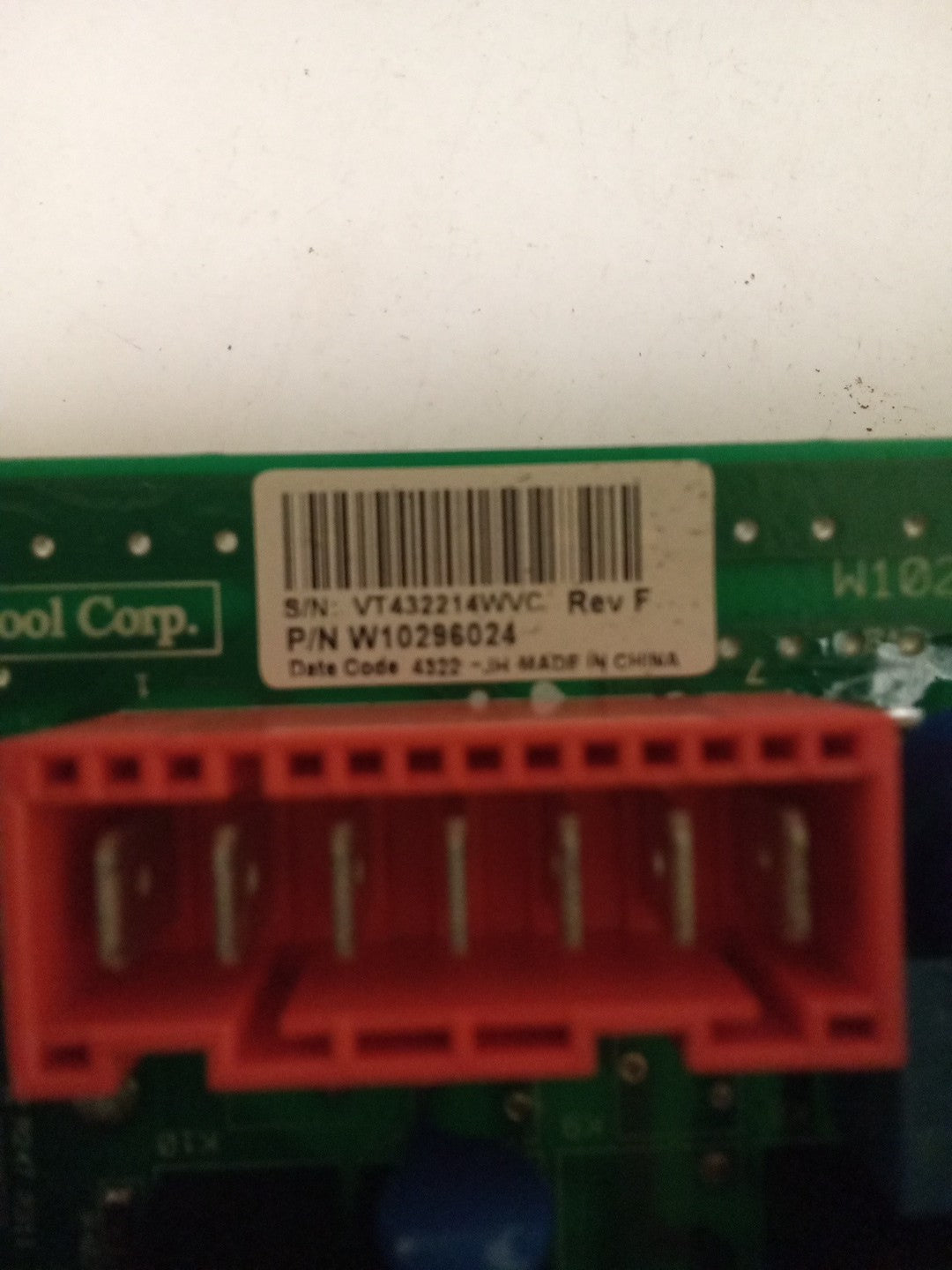 Whirlpool Washer Control Board W10296024 Rev F AMK-349