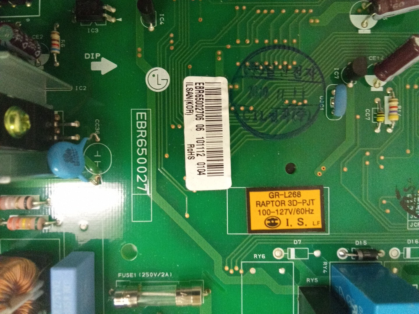 EBR65002706 LG Refrigerator Control Board AK-737