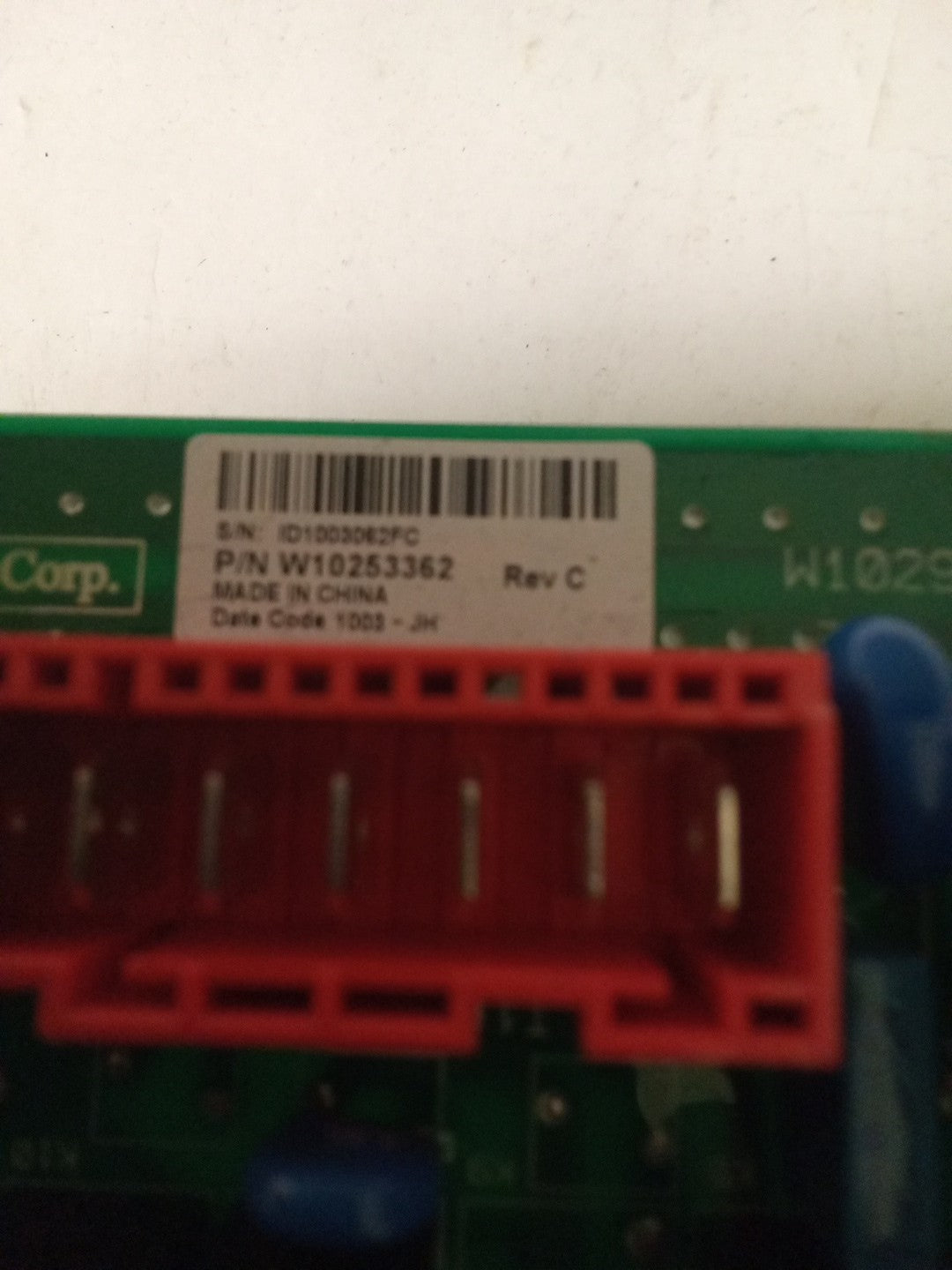 Whirlpool Washer Control Board W10253362 REV C AMK-311