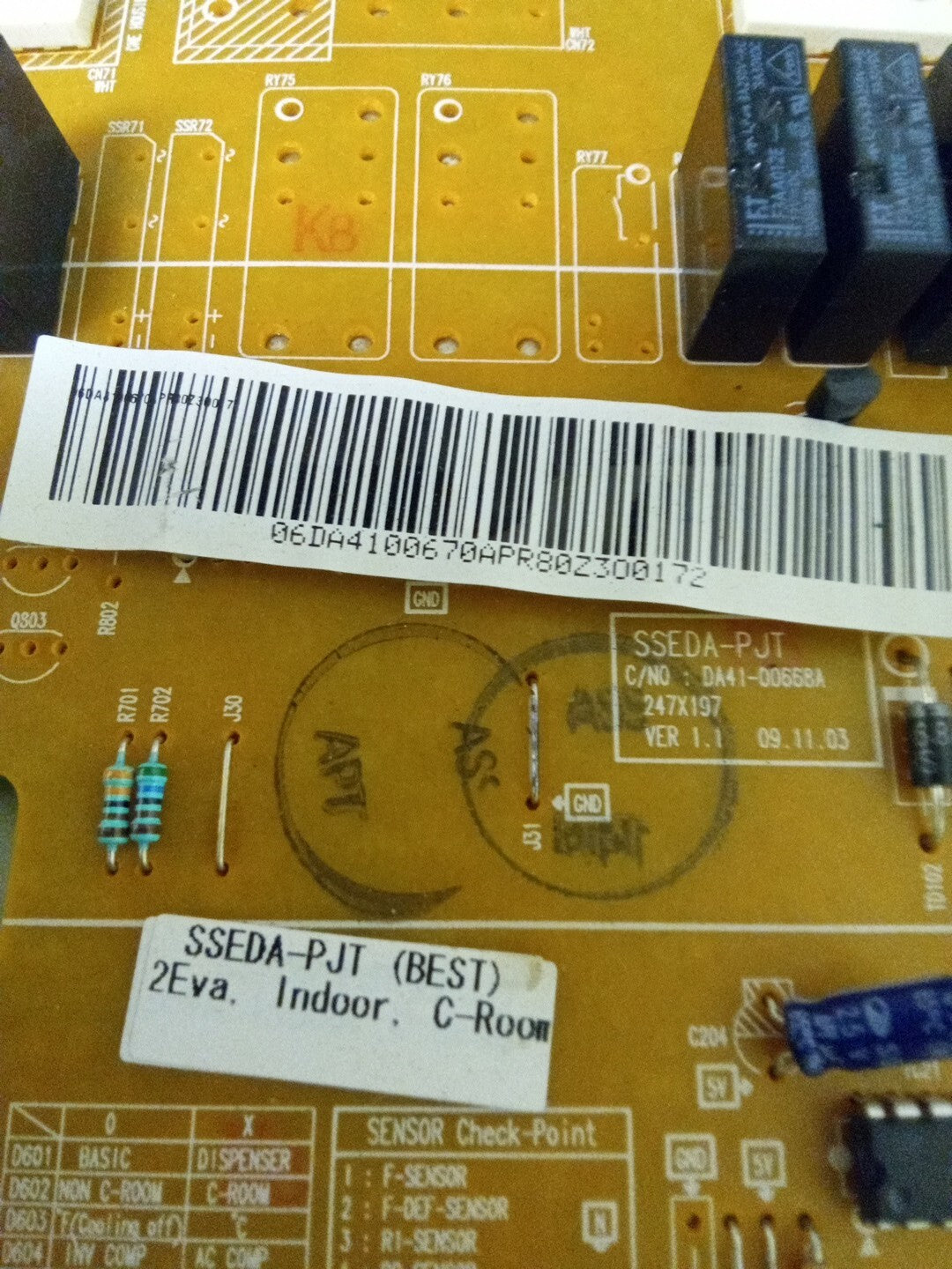 Samsung Refrigerator Control Board DA41-00670A AMK-99
