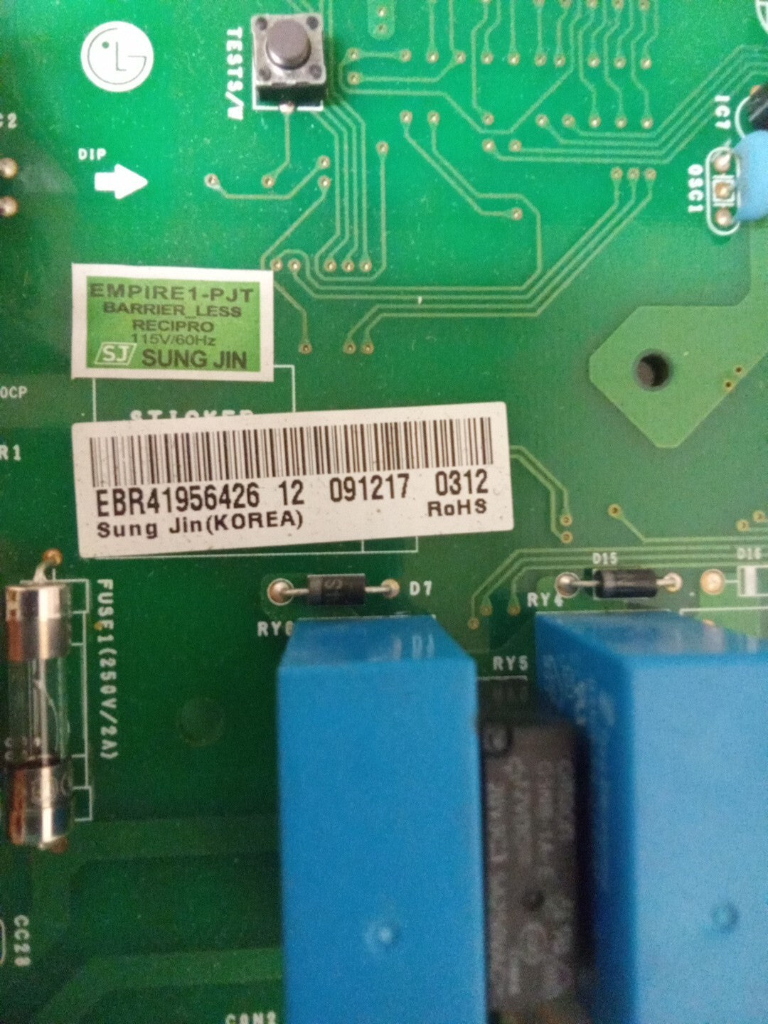 LG Refrigerator Control Board EBR41956426 AK-982