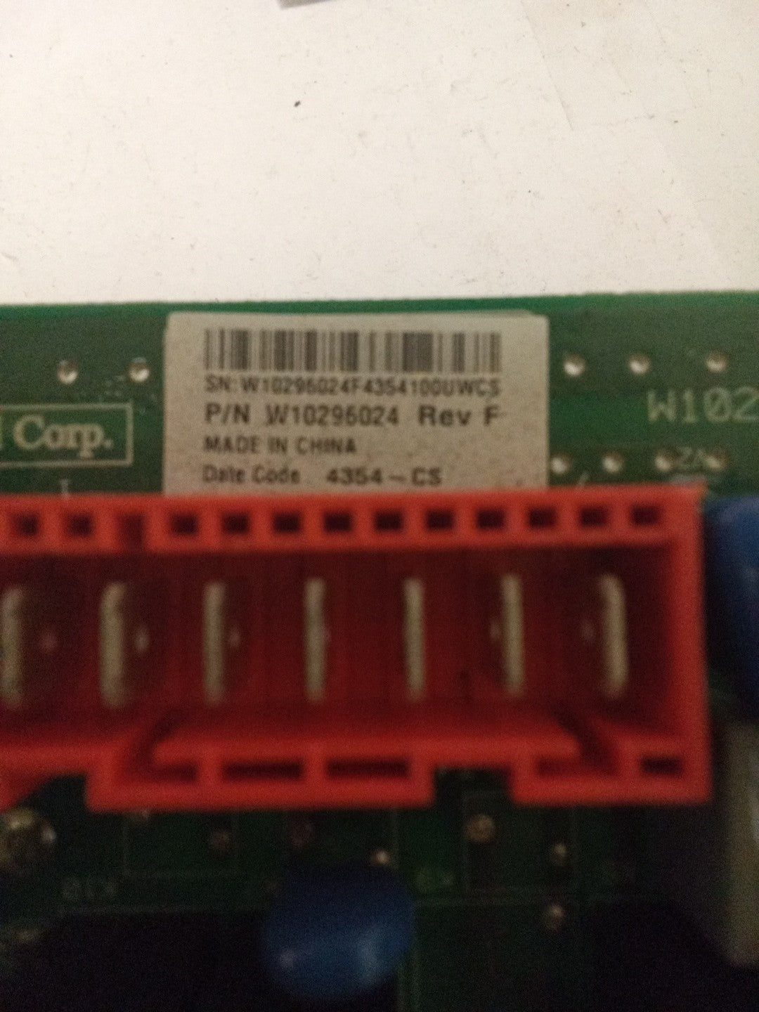 W10296024 Rev F Whirlpool Washer Control Board AMK-515