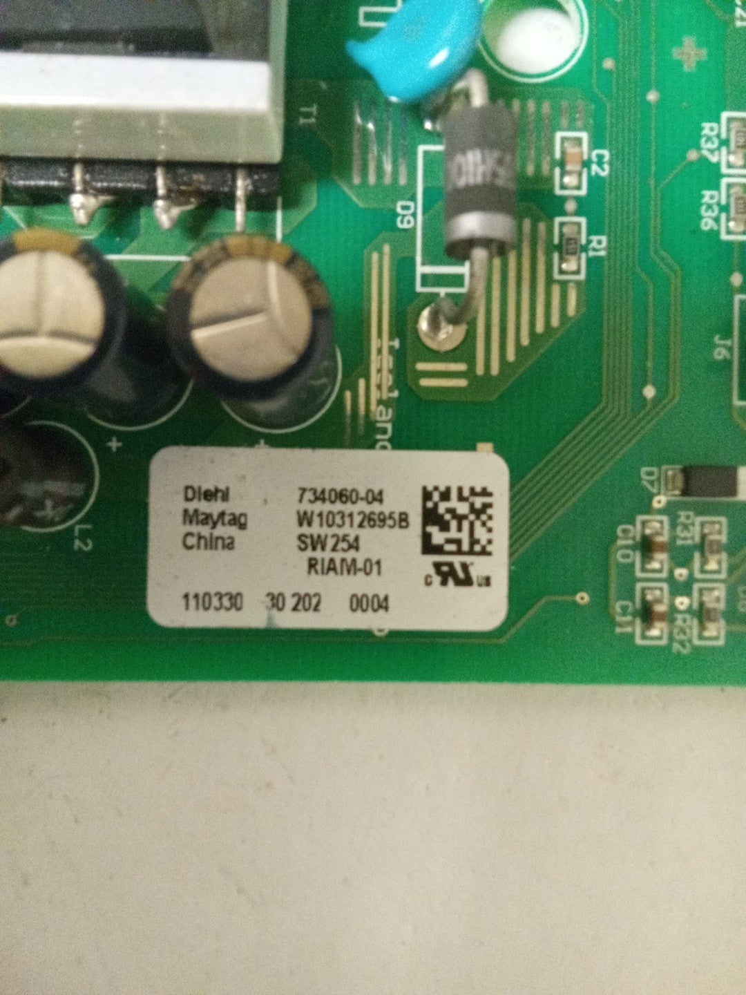 Whirlpool Refrigerator Control Board W10312695B AMK-611