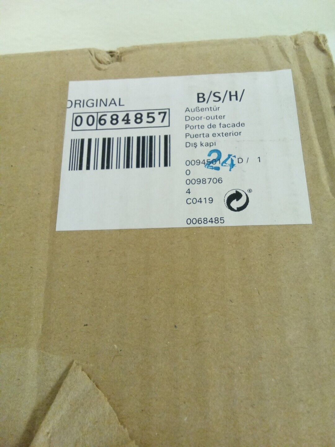 OUTER DOOR PANEL Bosch 00684857 AK-96