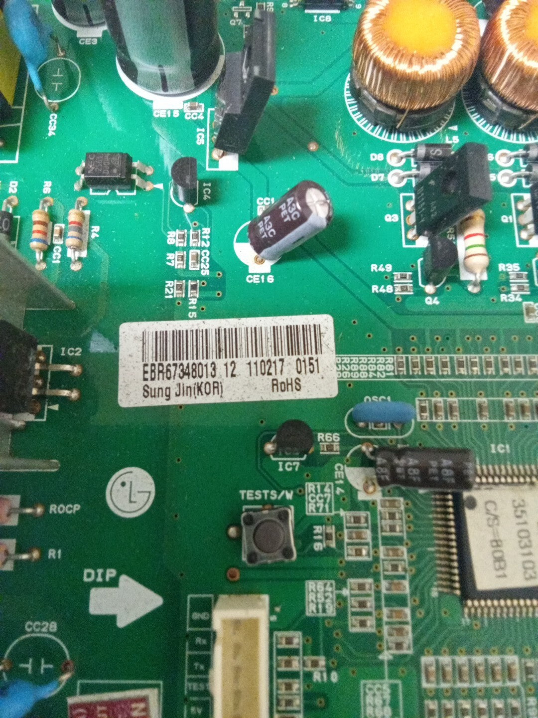LG Refrigerator Control Board EBR67348013 AMK-181