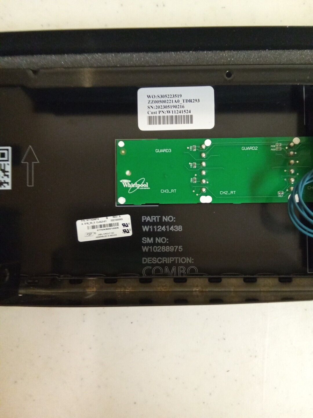 W11600625 JennAir Control Panel (Black) AK-252