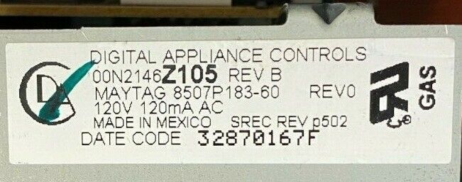 OEM Maytag Range Oven Control Board 8507P183-60 Used SH174