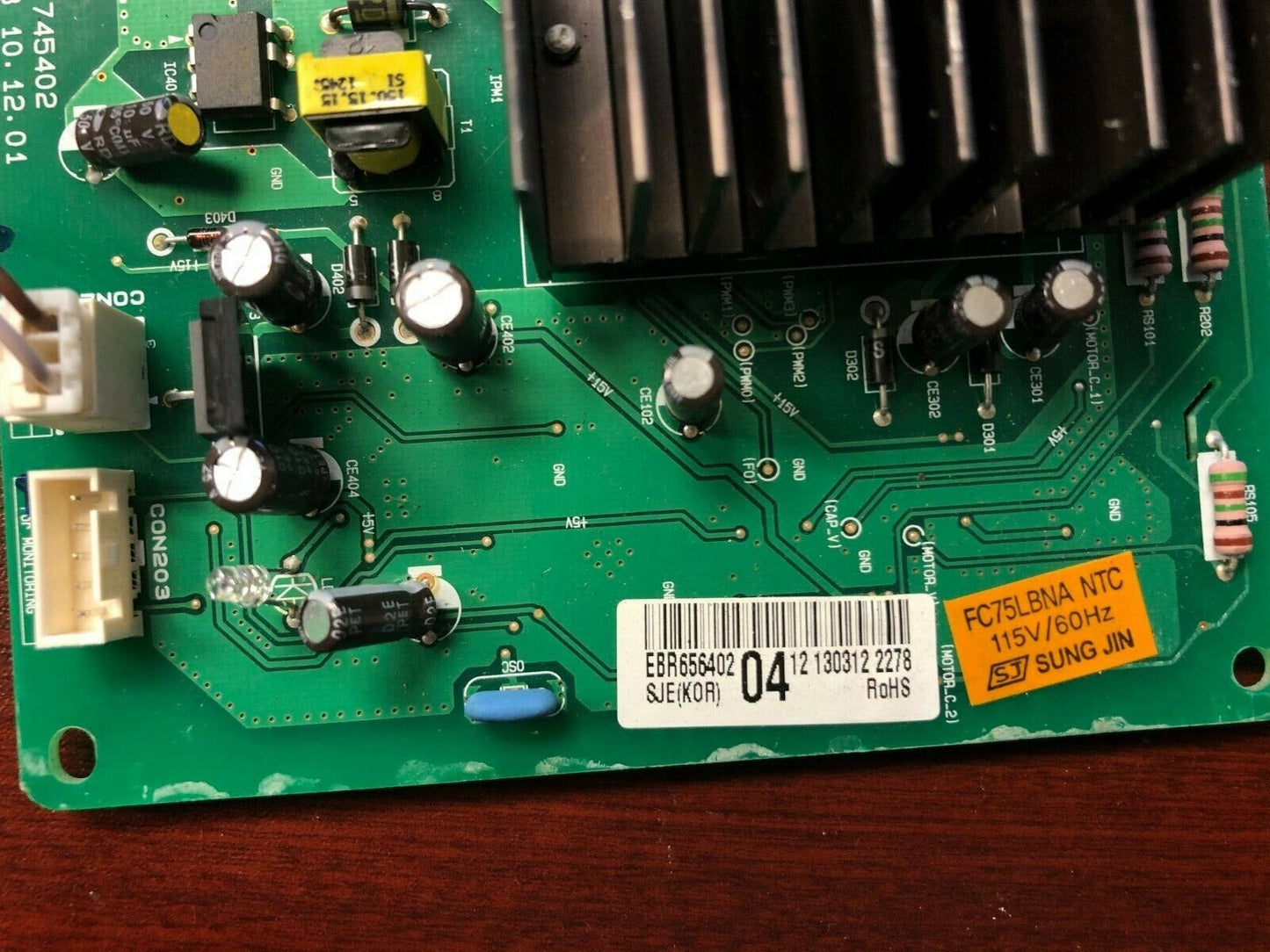 LG REFRIGERATOR MAIN PCB EBR65640204 DC538