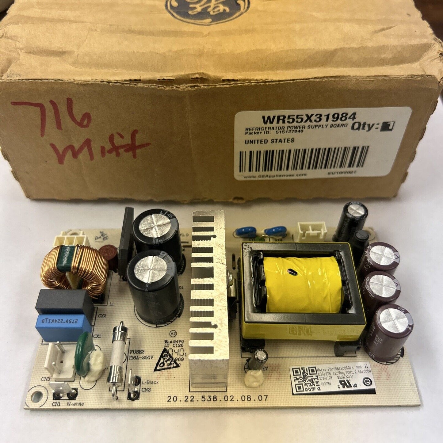 WR55X31984 GE  Refrigerator Power Supply Board AP503