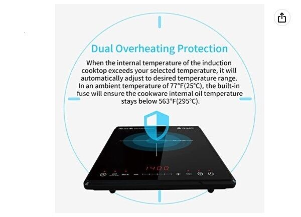 iSILER Induction Cooktop CHK-CCA05 Touch Control Black 1800W OV12