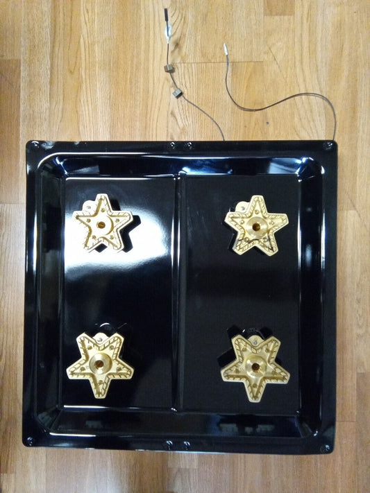 Thermador PRG486WDH Black 4 Burner Drip Tray Panel Gold Burners Cooktop Base AP1