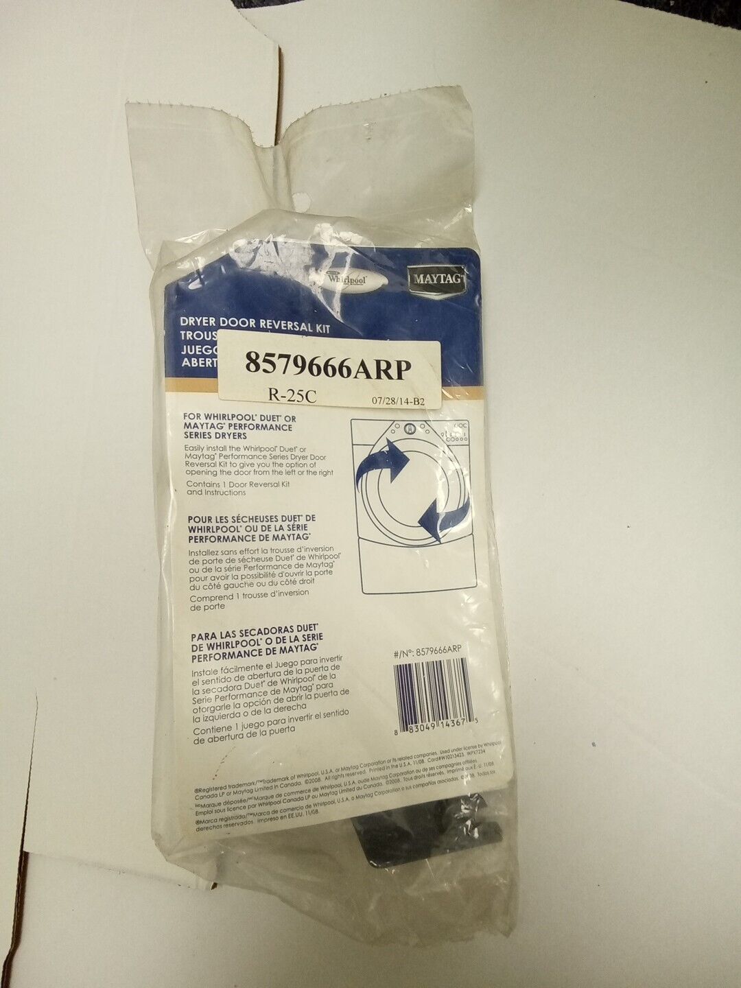 8579666ARP WHIRLPOOL DRYER DOOR REVERSAL KIT SEA 312