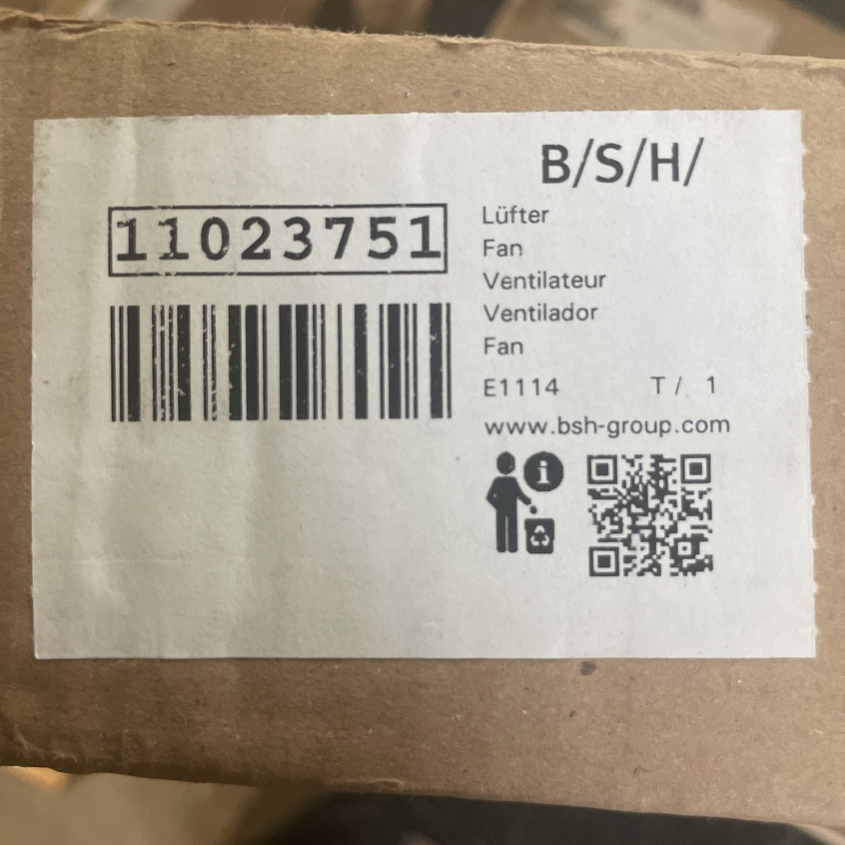 Bosch Thermador Evap Fan Motor 11023751 BA114