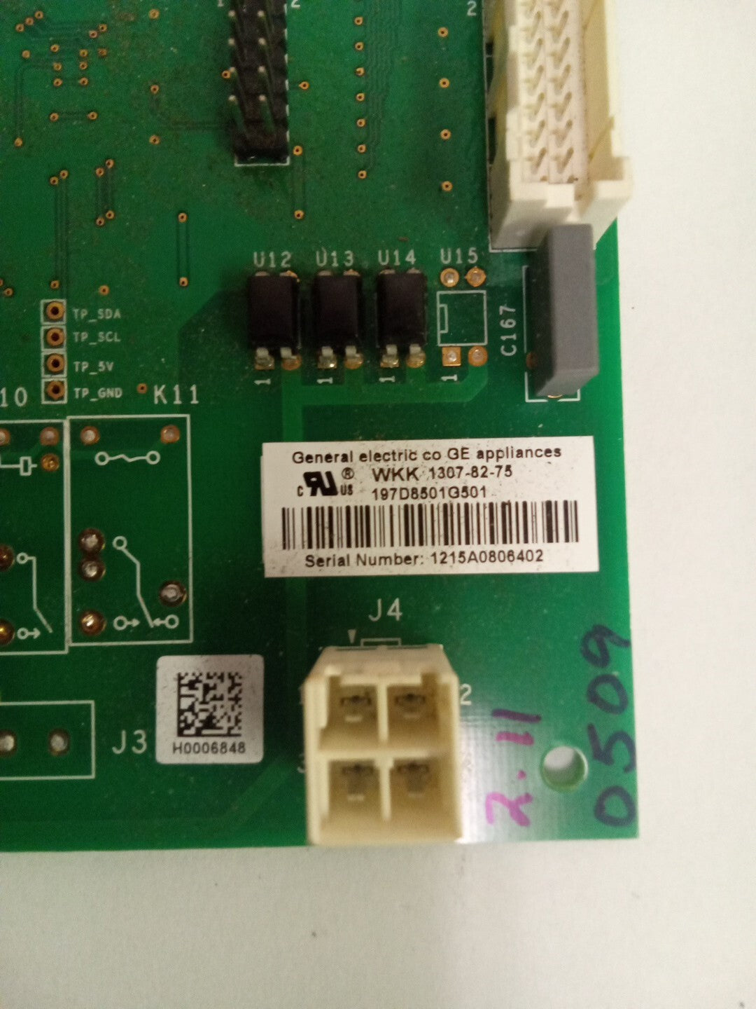GE Refrigerator Control Board 197D8501G501 AK-739