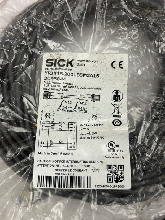 Sick YF2A15-200ub5M2a15 2095844 Connection Sensor/Actuator Cable 5 Pin AP521
