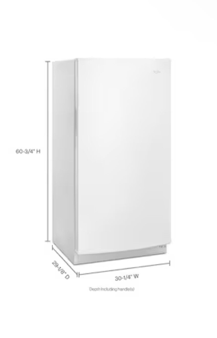 Whirlpool WZF34X16DW Upright Freezer. 15.7 Cu Ft Frost Free White New In Box