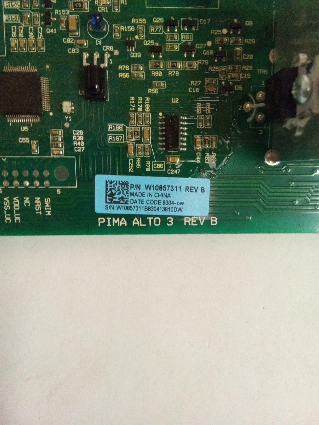 Whirlpool Washer Control Board Part # W10857311 Rev B AMK-776