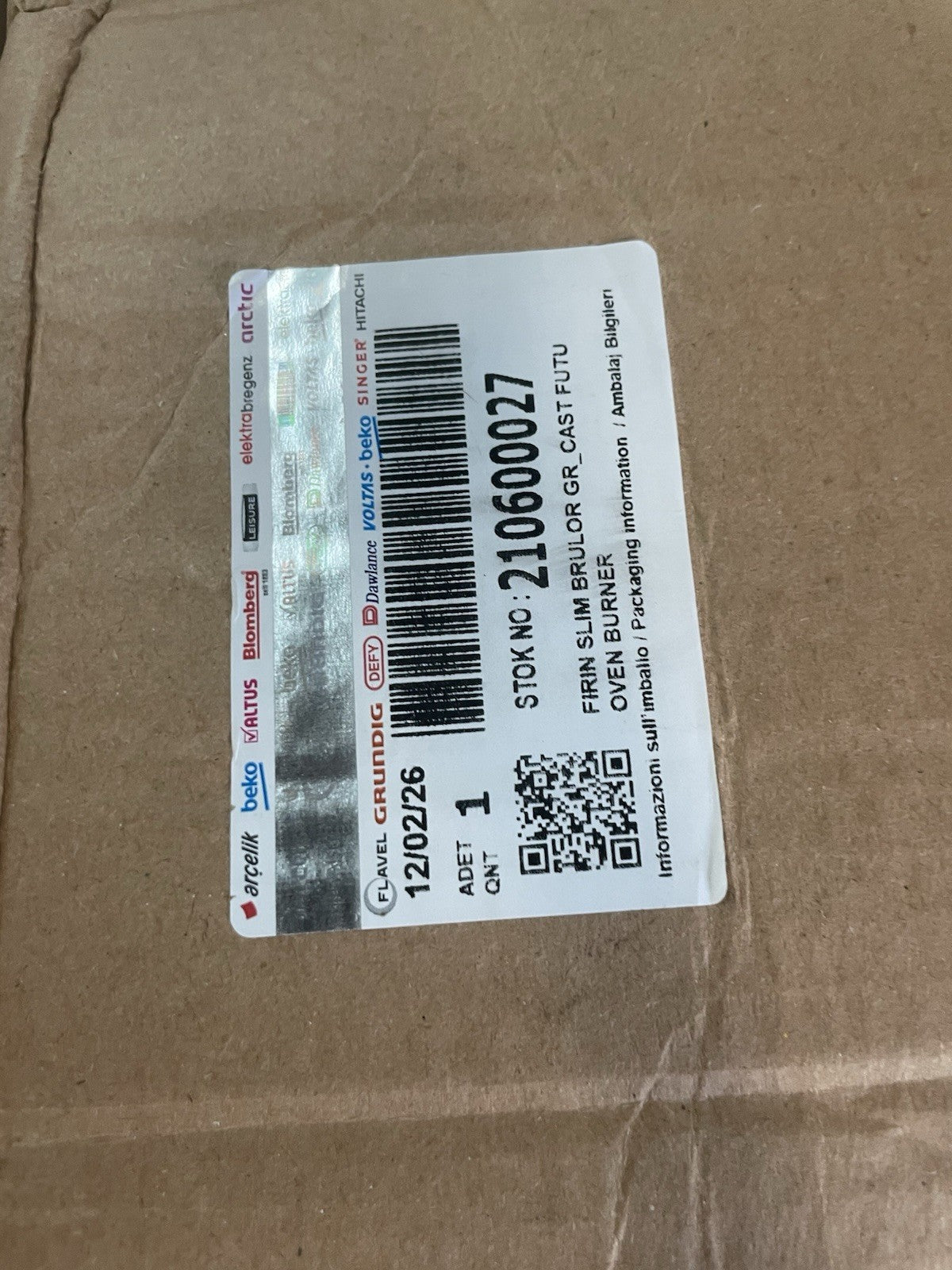 210600027 BLOMBER OVEN BURNER BA93