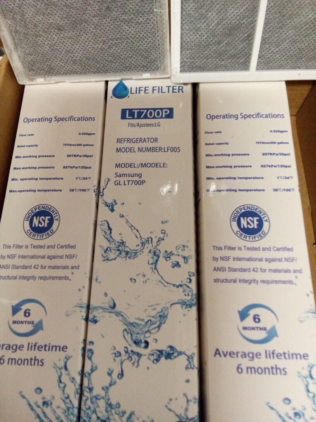 Life Filter LT700P LG Kenmore 46-9690 ADQ36006101 Comp Water Filter 3Pk SEA346