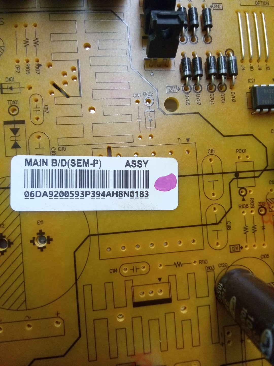 DA92-00593P Samsung Refrigerator Control Board AMK-603