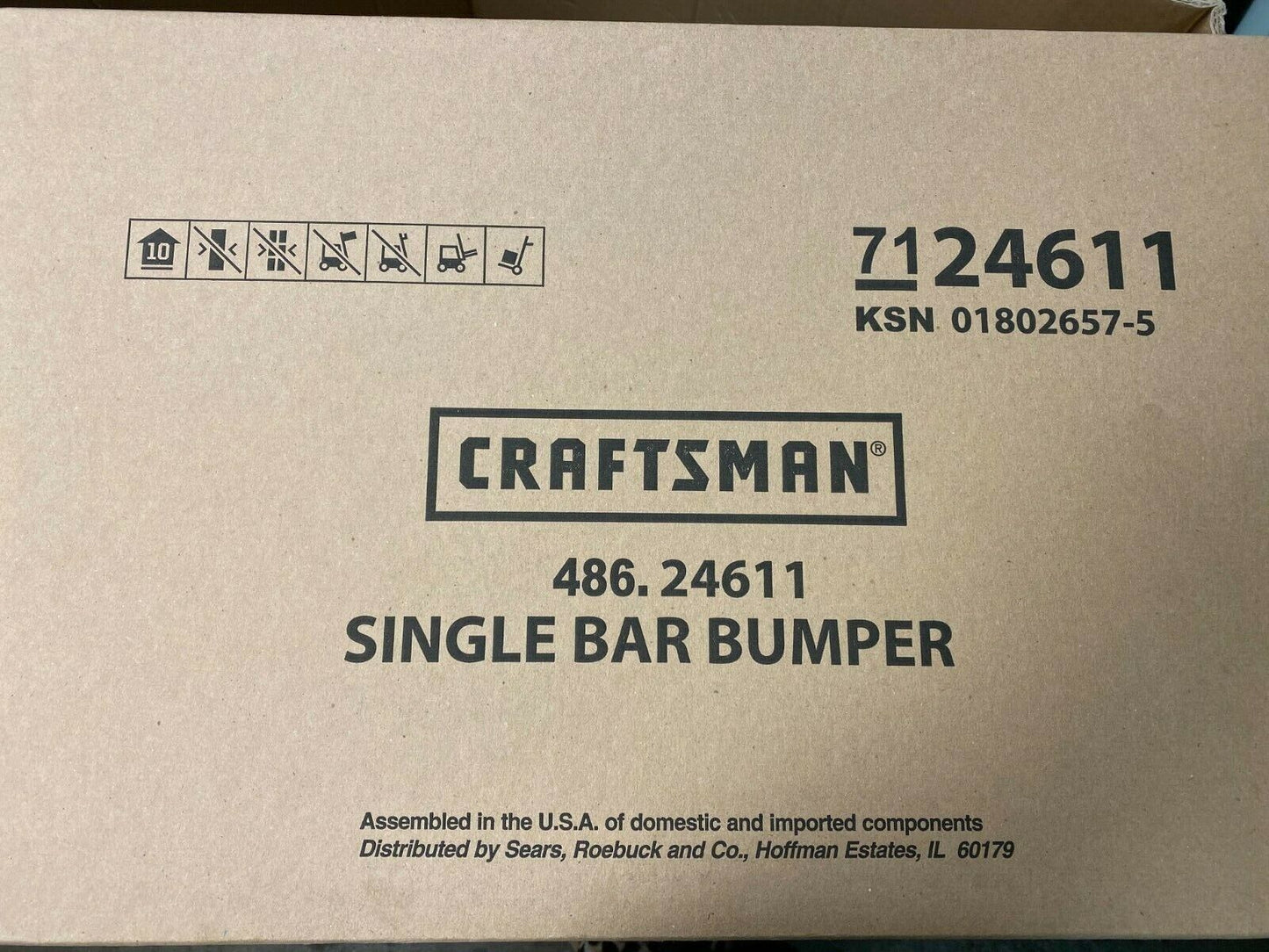 Craftsman Universal Single Bar Bumper 24611 Mounts Easily New In Box