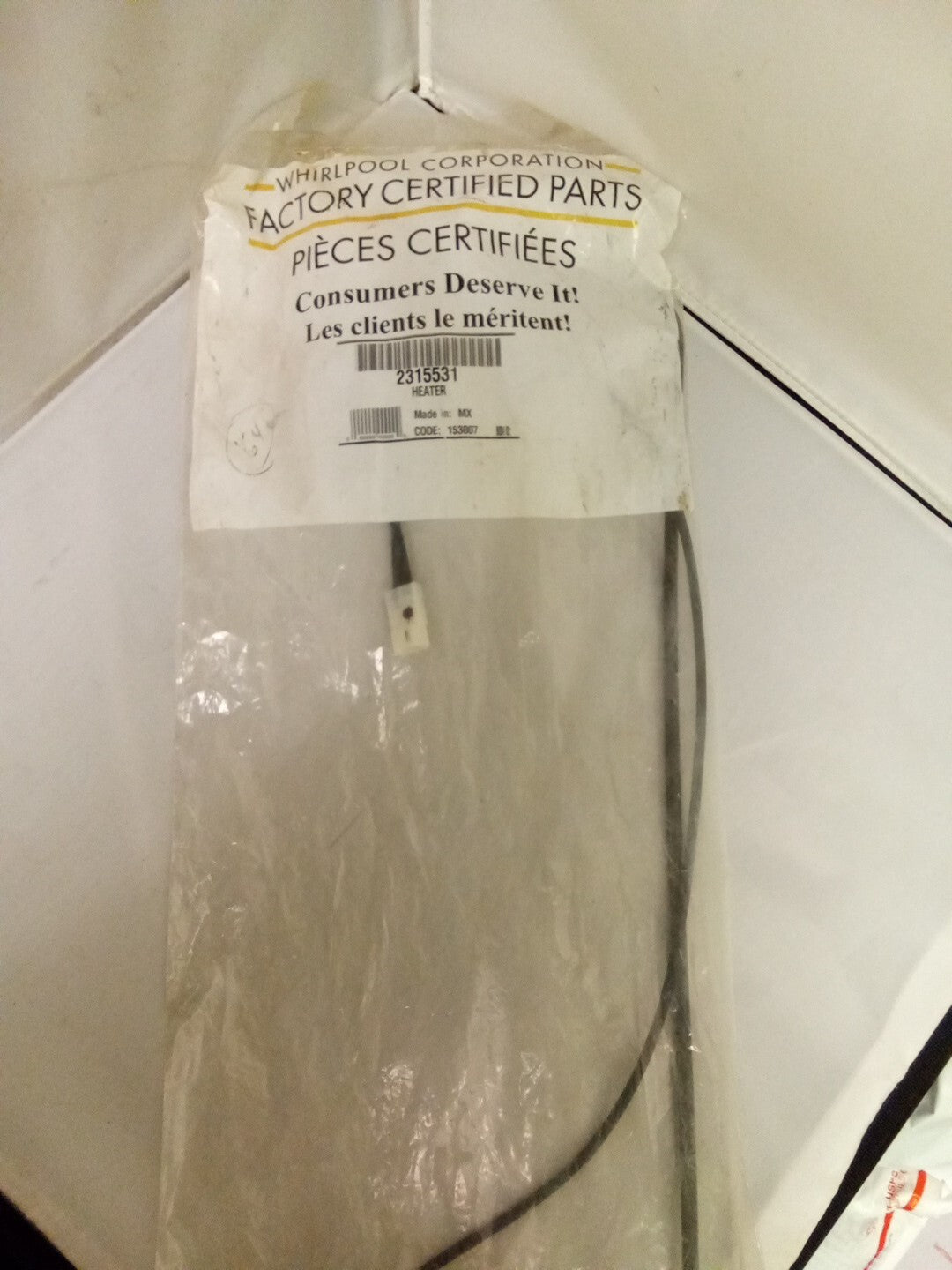 Whirlpool WP2315531 Refrigerator Heater AK-594